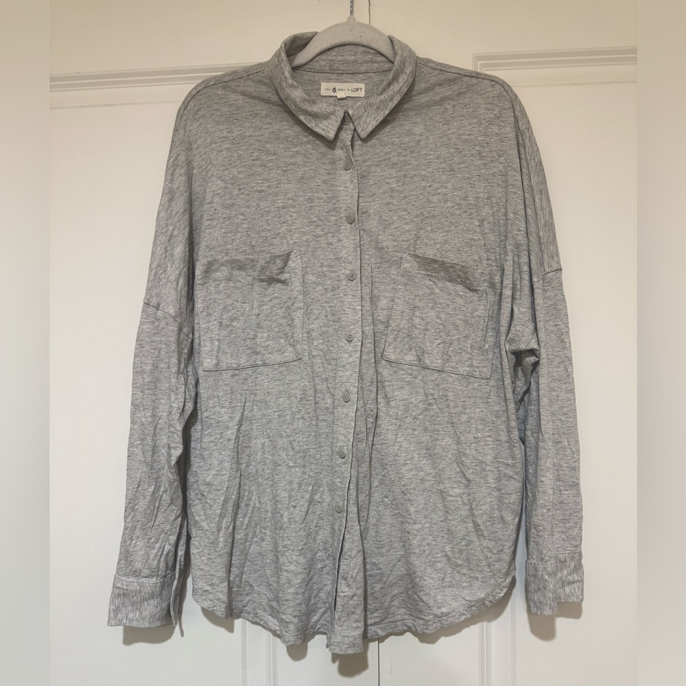 Lou & Grey Organic Cotton Blend Button Down Shirt sz XL NWOT